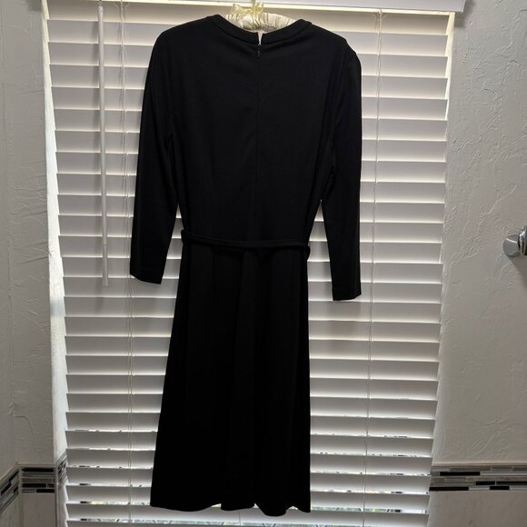 Talbot's Women's black long sleeve pintuck bodice cocktail dress, Size 8 - Picture 2 of 6